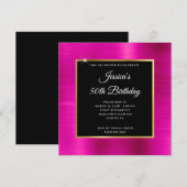 Hot Pink en Gold Foil - Bekleding 50e verjaardag Kaart (Voorkant / Achterkant)