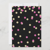 Hot Pink en Gold Glitter Uitnodigingen voor afstud (Achterkant)