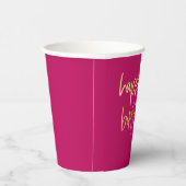 Hot Pink en Gold Happy Birthday Papieren Bekers (Rechts)
