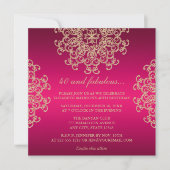 HOT PINK EN GOLD INDIAN INSPIRED BIRTHDAY KAART (Voorkant)