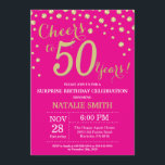 Hot Pink en Gold Surprise 50th Birthday Diamond Kaart<br><div class="desc">Verrassend 50e verjaardag Uitnodiging met Hot Pink en Gold Glitter Diamond Achtergrond. Gold Confetti. Volwassen verjaardag. Mannelijke Mannen of vrouwen: Birthday. Voor verdere aanpassing,  te klikken gelieve de knoop "van de Aanpassing het"en ons ontwerphulpmiddel te gebruiken om deze sjabloon te wijzigen.</div>