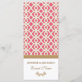 Hot Pink en Goud Marokkaans Menu (Achterkant)