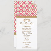 Hot Pink en Goud Marokkaans Menu (Voorkant / Achterkant)