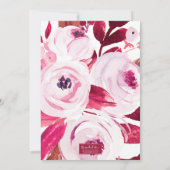 Hot Pink en Gouden Bloemen Vrijgezellenfeest Kaart (Achterkant)