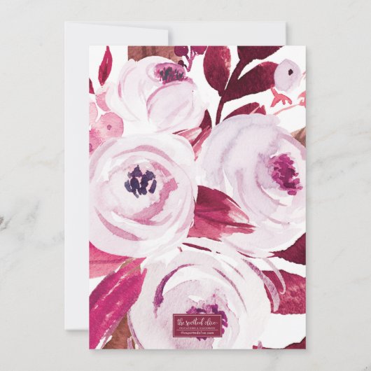 Hot Pink en Gouden Bloemen Vrijgezellenfeest Kaart (Achterkant)