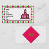 Hot Pink en Lime Green Argyle Visitekaartje (Voorkant / Achterkant)