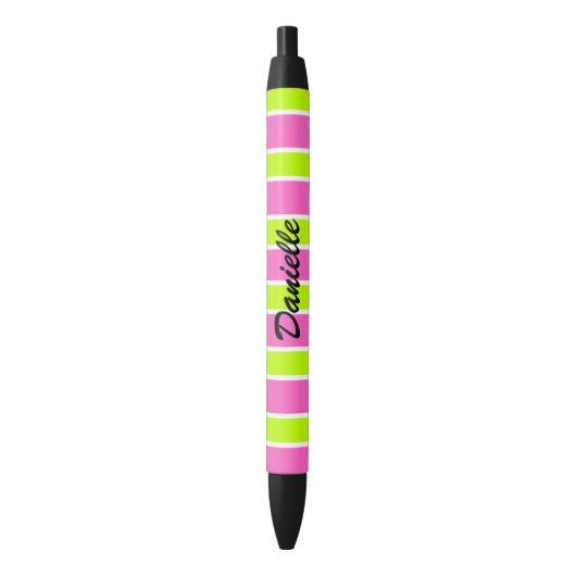 Hot Pink en Lime Green Monogram Pen (Voorkant Verticaal)