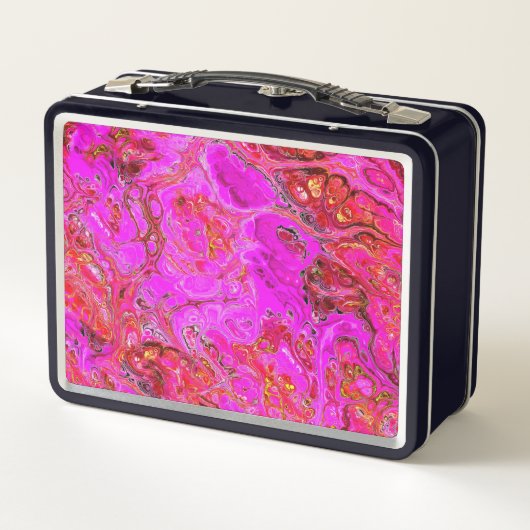 Hot Pink en Magenta Swirl Lunchbox (Achterkant)