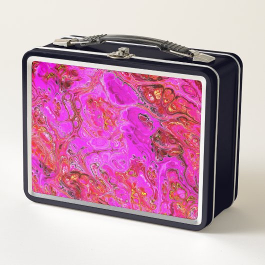 Hot Pink en Magenta Swirl Lunchbox (Voorkant)
