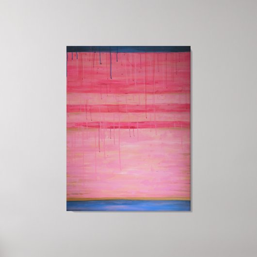 Hot Pink en Navy Abstract 1 - Canvasprint Canvas Afdruk (Voorkant)