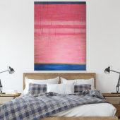 Hot Pink en Navy Abstract 2 - Canvasprint Canvas Afdruk (Insitu (Slaapkamer))