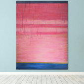 Hot Pink en Navy Abstract 2 - Canvasprint Canvas Afdruk (Insitu (Houten vloer))