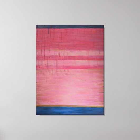 Hot Pink en Navy Abstract 2 - Canvasprint Canvas Afdruk (Voorkant)