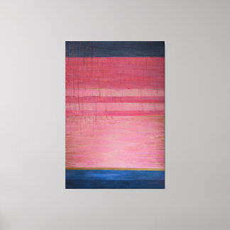 Hot Pink en Navy Abstract 2 - Canvasprint Canvas Afdruk