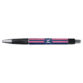 Hot Pink en Navy Blue Polka Dots Pen (Voorkant)