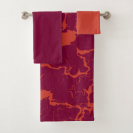 Hot Pink en Oranje Abstracte handdoek