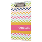 Hot Pink en Oranje Chevron Aangepast klembord (Links)