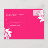 Hot Pink en Oranje Damask RSVP Briefkaart (Achterkant)