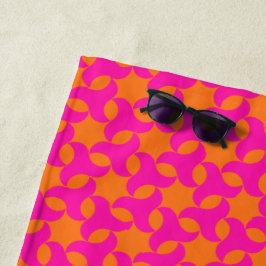 Hot Pink en Oranje Islamic Star Mosaic Pattern Strandlaken
