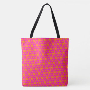 Hot Pink en Oranje Islamic Star Mosaic Pattern Tote Bag