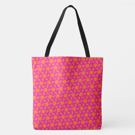 Hot Pink en Oranje Islamic Star Mosaic Pattern Tote Bag (Voorkant)
