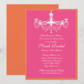 Hot Pink en Oranje Luchters Uitnodiging (Voorkant / Achterkant)