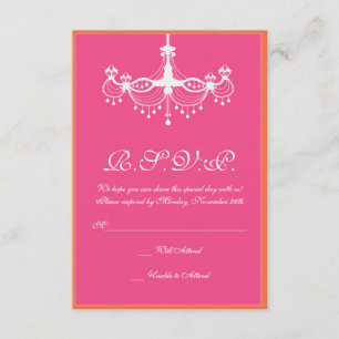 Hot Pink en Oranje Luchters Uitnodiging RSVP