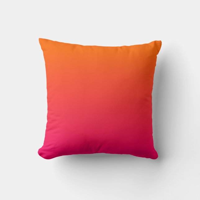 Hot Pink en Oranje Ombre Kussen (Voorkant)