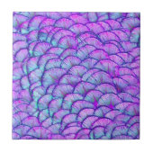 Hot Pink en Paarse Peacock Feathers Tegeltje (Voorkant)