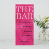 Hot Pink en Pink Glitter Drinken Menu voor The Bar (Staand voorkant)