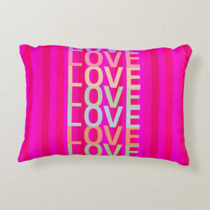 Hot Pink en Red "LOVE" Accent Kussen