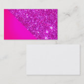 Hot Pink en Sparkle Glitter Biz Card 3 Visitekaartje (Voorkant / Achterkant)
