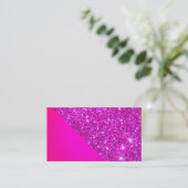 Hot Pink en Sparkle Glitter Biz Card 3 Visitekaartje (Staand voorkant)