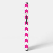 Hot Pink en White Chevron Pattern iPhone Hoesje (Linkerkant)