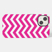 Hot Pink en White Chevron Pattern iPhone Hoesje (Achterkant horizontaal)