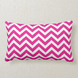 Hot Pink en White Chevron Pattern Kussen