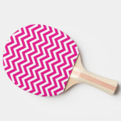 Hot Pink en White Chevron Pattern Tafeltennisbatje (Zijkant)
