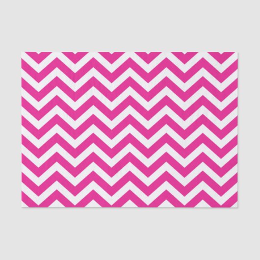 Hot Pink en White Chevron Pattern Tissuepapier (Voorkant)