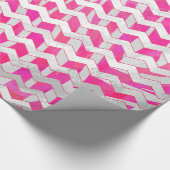 Hot Pink en White Chevron Zebra Cadeaupapier (Hoek)