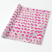 Hot Pink en White Chevron Zebra Cadeaupapier (Uitgerold)