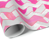 Hot Pink en White Chevron Zebra Cadeaupapier (Rol Hoek)