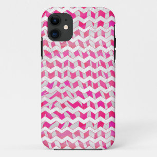 Hot Pink en White Chevron Zebra Case-Mate iPhone Case