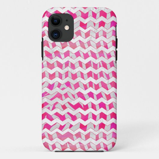 Hot Pink en White Chevron Zebra Case-Mate iPhone Case (Achterkant)