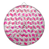 Hot Pink en White Chevron Zebra Dartbord (Voorkant)