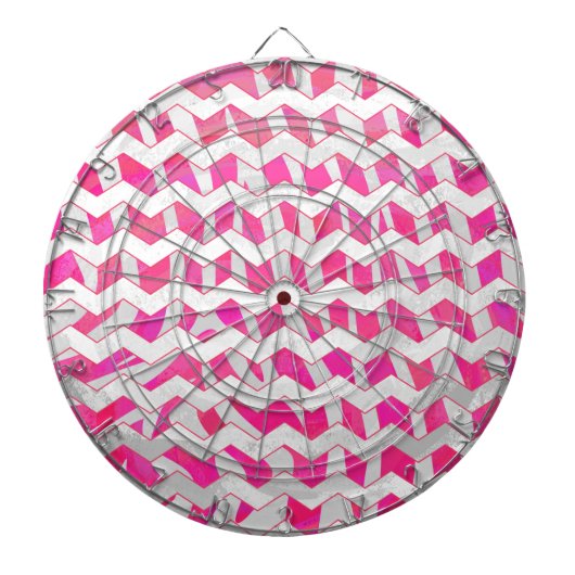 Hot Pink en White Chevron Zebra Dartbord (Voorkant)