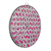 Hot Pink en White Chevron Zebra Dartbord (Voorkant Links)