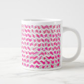 Hot Pink en White Chevron Zebra Grote Koffiekop (Rechts)