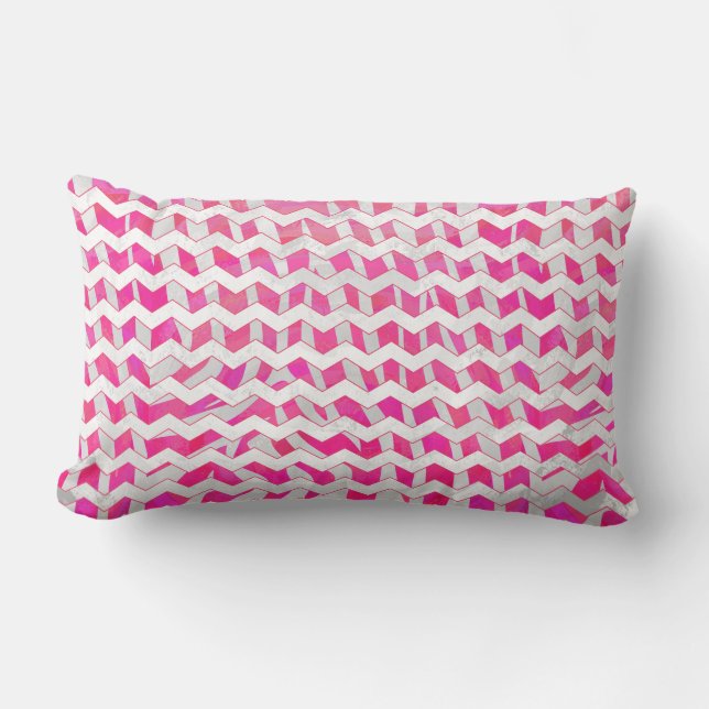 Hot Pink en White Chevron Zebra Kussen (Voorkant)