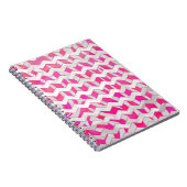 Hot Pink en White Chevron Zebra Notitieboek (Rechterzijde)