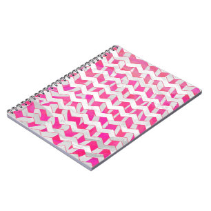 Hot Pink en White Chevron Zebra Notitieboek